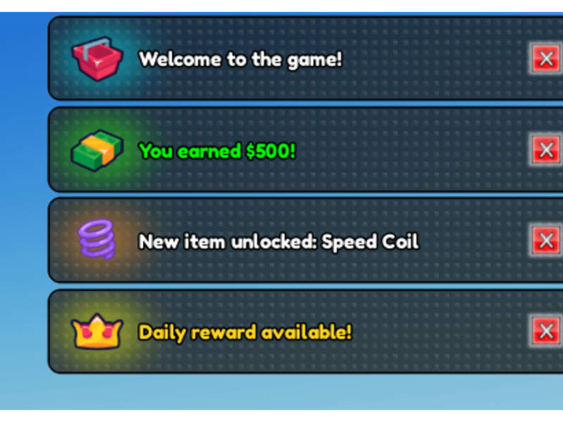 Generate Roblox Notification Systems with AI — AI-generated Roblox UI example